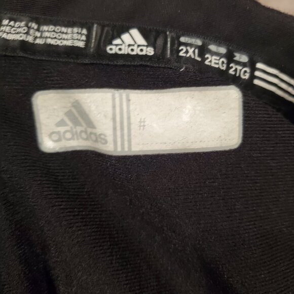 Adidas Zip up Windbreaker Black Jacket sz XXL - Picture 2 of 6